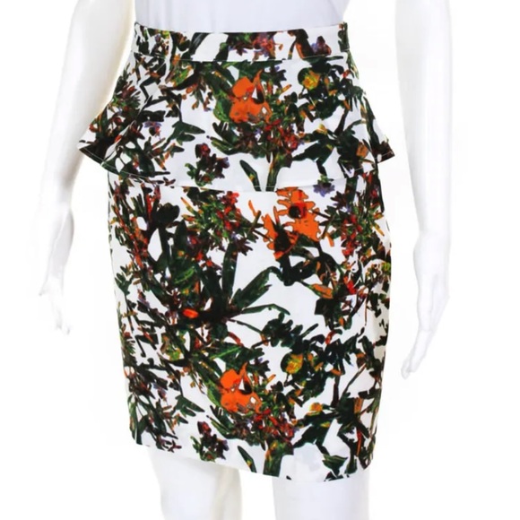 Club Monaco Dresses & Skirts - Club Monaco Floral Ruffle Detail Mini Pencil Skirt